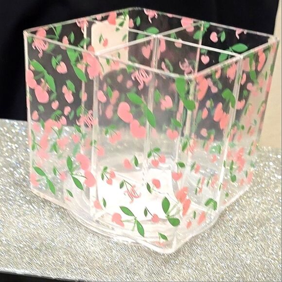 Juicy Couture Home JC Logo Heart Cherry Acrylic Spinner Organizer - Picture 3 of 5